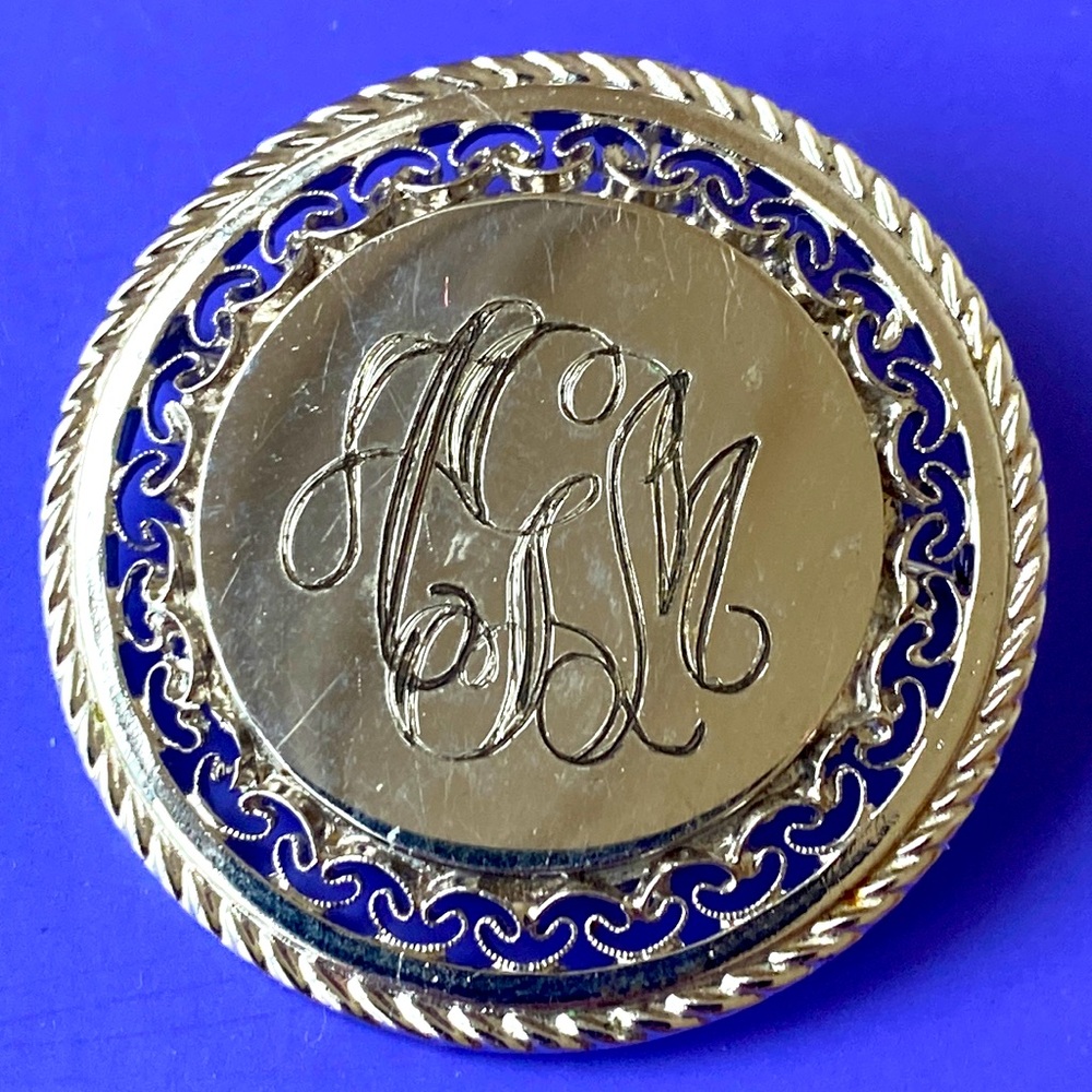 Danecraft sterling silver monogrammed circle pin pendant CGM